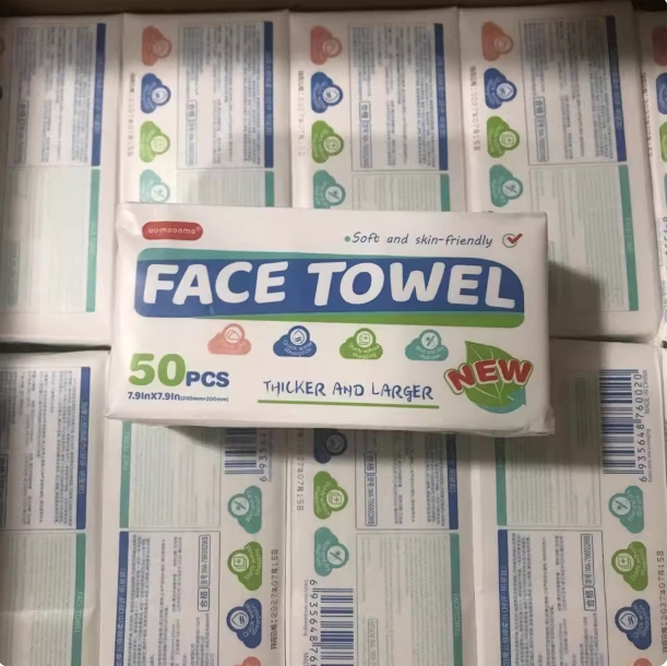 MA-766002WB Khăn lau mặt khô UYI-MOOMIA 50 tờ, dệt vân mây dày dặn (loại được đánh giá tốt, ngôi sao sáng). - Ảnh 3