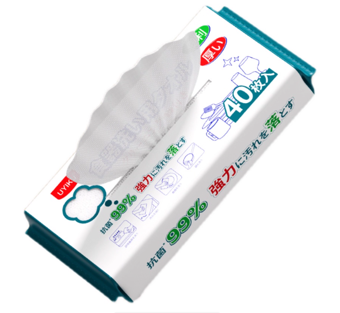 UK-765091 Khăn lau UYIKO 40 miếng, đa tác dụng, loại bỏ vết dầu mỡ (kháng khuẩn)