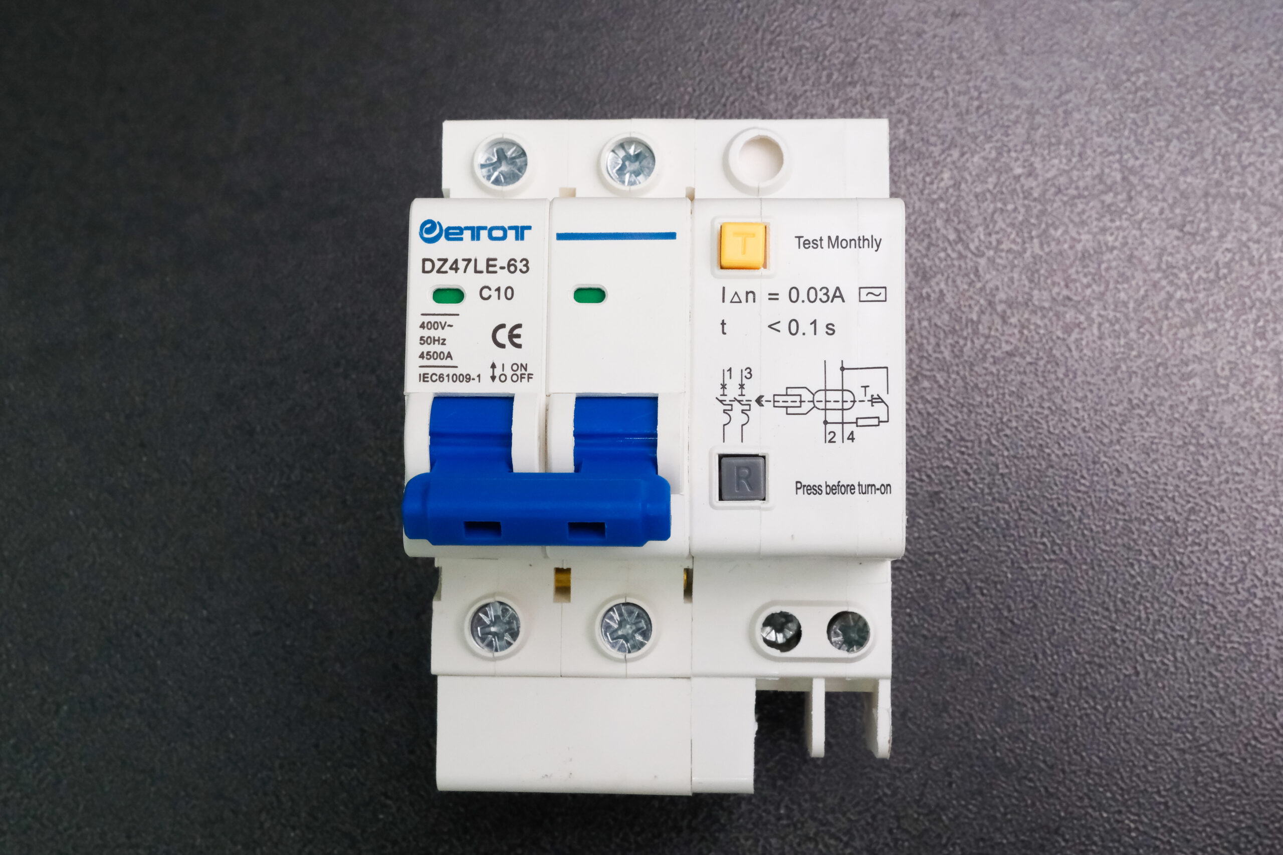 Aptomat DZ47LE-63 2PC10 bảo vệ chống ngắn mạch quá tải chính hãng - ETOT