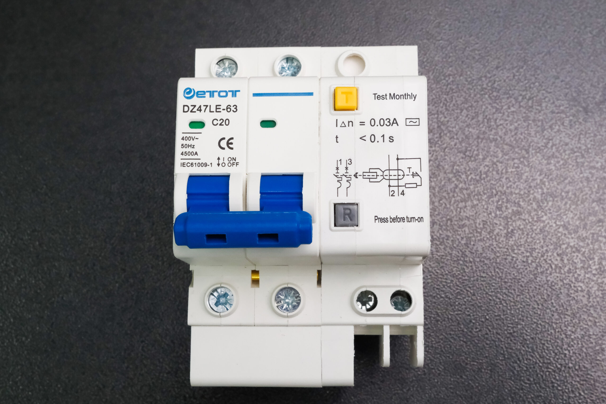 Aptomat DZ47LE-63 2PC20 bảo vệ chống ngắn mạch quá tải chính hãng - ETOT