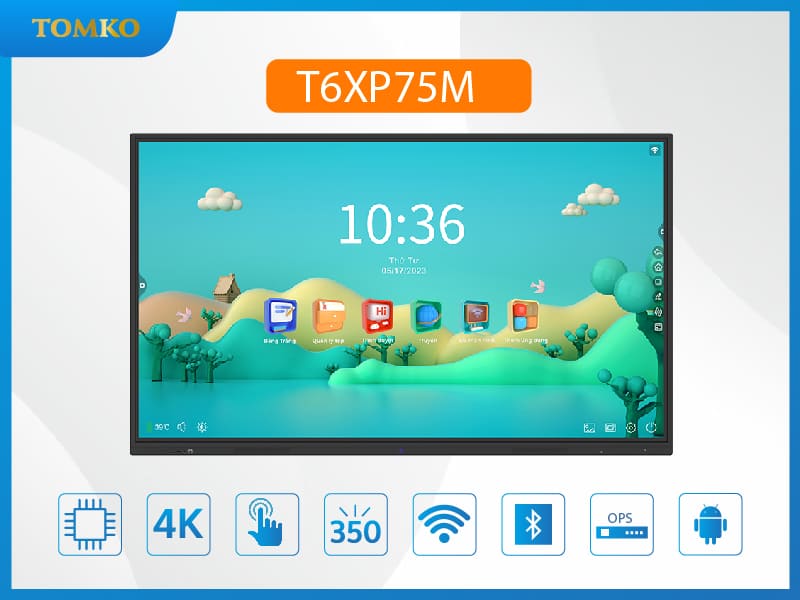 Màn hình tương tác thông minh 75 inch dạy học/ phòng họp TOMKO T6XP75M