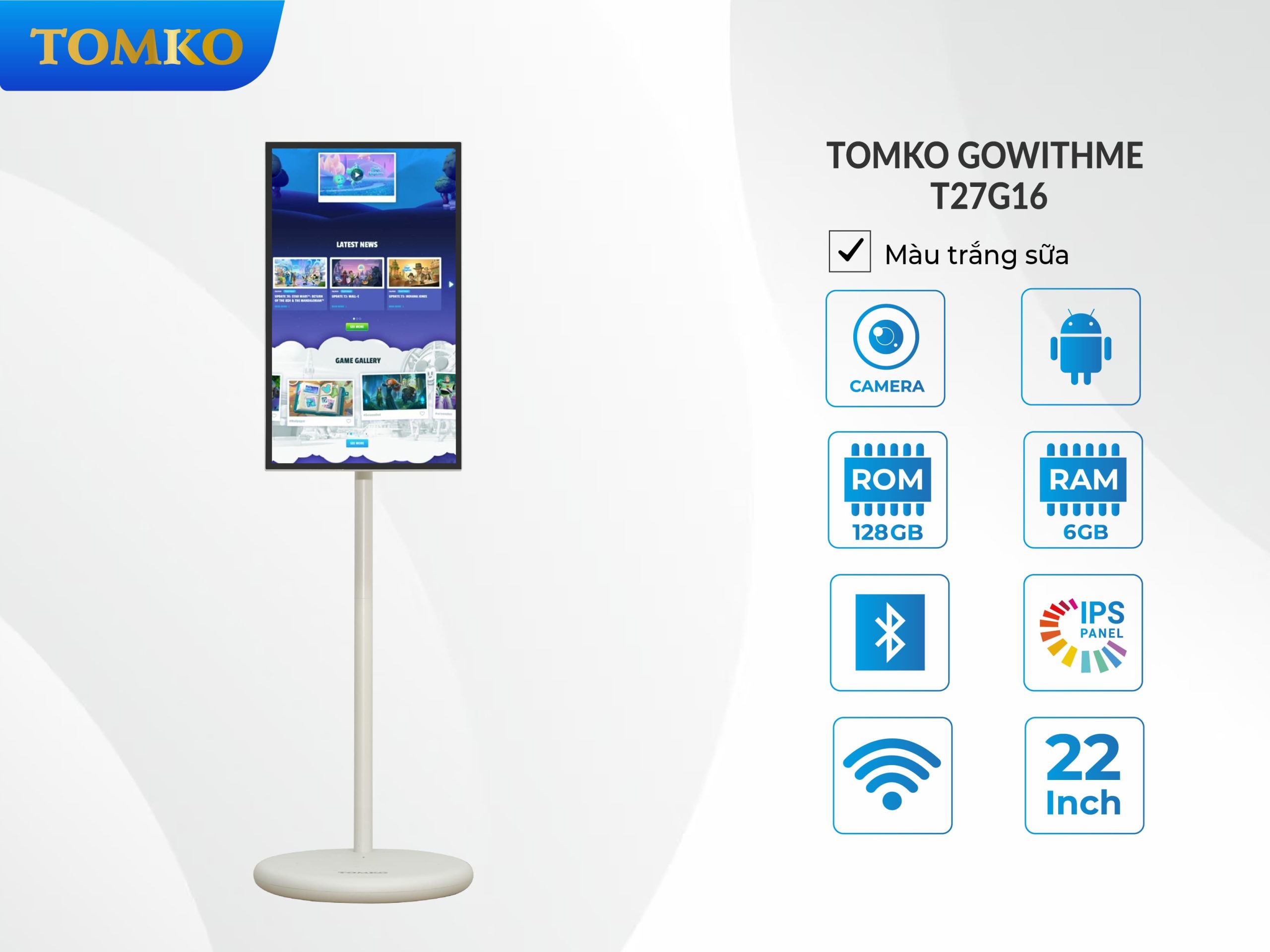 Màn hình di động cảm ứng 27 inch Tomko GoWithMe có camera T27G16 - Ảnh 3