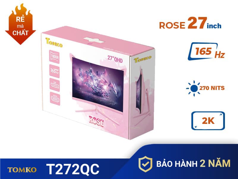 Màn máy tính Tomko 27″ cong Hồng 2K 165Hz T272QC ROSE - Ảnh 6