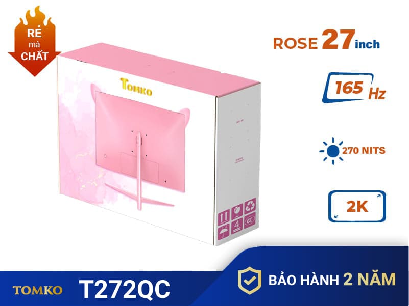 Màn máy tính Tomko 27″ cong Hồng 2K 165Hz T272QC ROSE - Ảnh 7