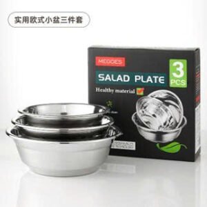 MG-717194 MEGOES– Bộ ba tô inox thực dụng kiểu Âu (hàng chất lượng cao – phiên bản đặc biệt)